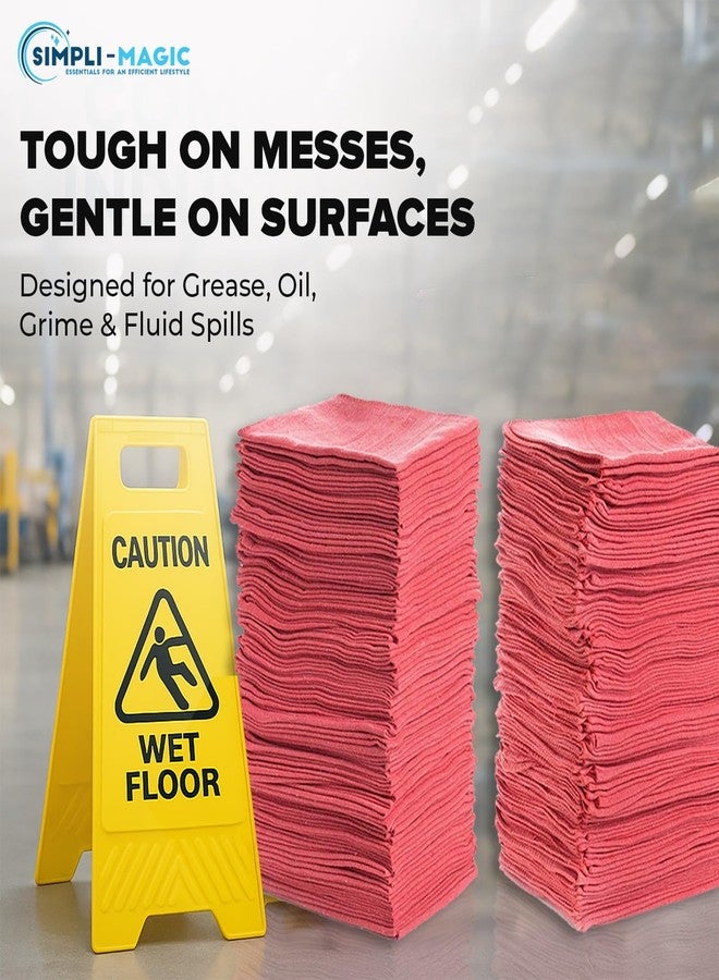 سيمبلي-ماجيك مناشف ورقية قطنية من سيمبلي ماجيك مقاس 14 × 12 بوصة (عبوة من 110 مناشف) - مناشف تنظيف قابلة لإعادة الاستخدام للسيارات والصناعات والجراجات والمنازل (أحمر) - Image 5